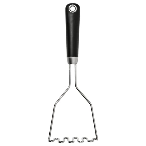 IKEA 365+ HJÄLTE هرّاسة بطاطس, ستينلس ستيل/أسود