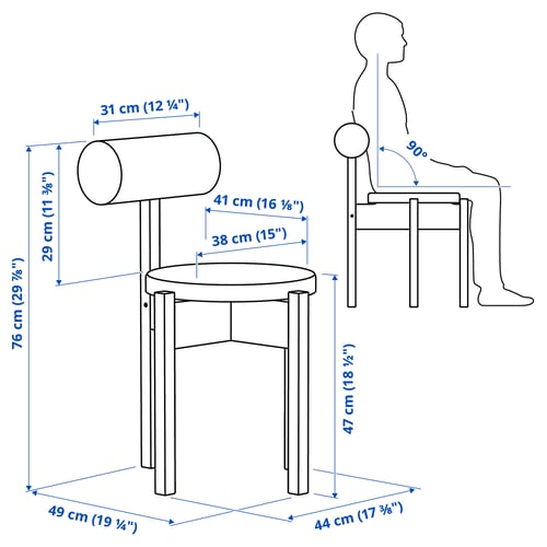 IKEA PS 2026 كرسي, أزرق ساطع/Knäbäck أزرق ساطع