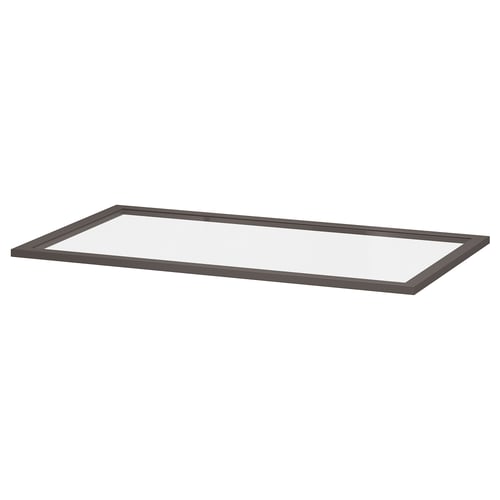 KOMPLEMENT رف زجاجي, رمادي غامق, 100x58 سم