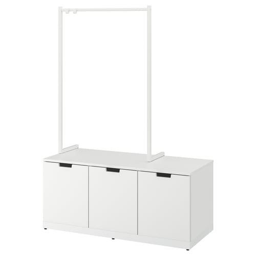 NORDLI وحدة تخزين بـ 3 أدراج, أبيض, 120x169 سم