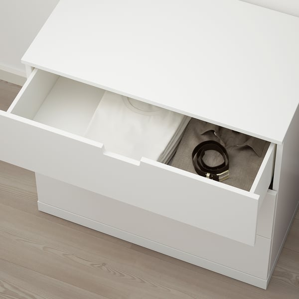 NORDLI وحدة تخزين بـ 3 أدراج, أبيض, ‎80x76 سم‏