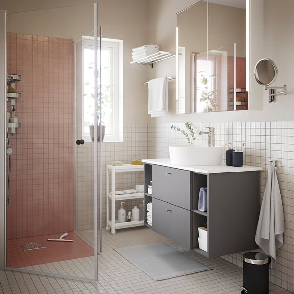 OPPEJEN كابينة استحمام ببابين, ‎86x86x202 سم‏