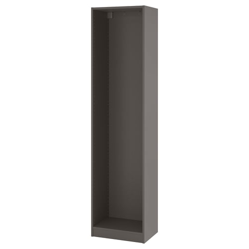 PAX هيكل دولاب ملابس, رمادي غامق, 50x35x201 سم