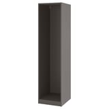 PAX هيكل دولاب ملابس, رمادي غامق, ‎50x58x201 سم‏