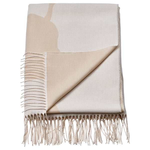 PERSIKOTRÄD غطاء, أبيض-عاجي/رمادي-بيج, 150x200 سم