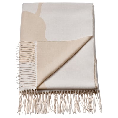 PERSIKOTRÄD غطاء, أبيض-عاجي/رمادي-بيج, ‎150x200 سم‏