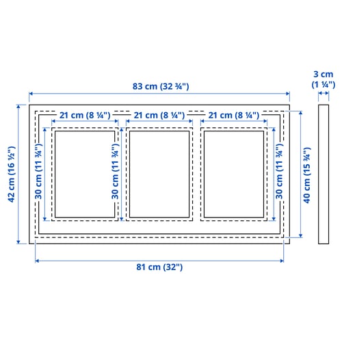 RÖDALM إطار ل 3 صور., أبيض, 81x40 سم