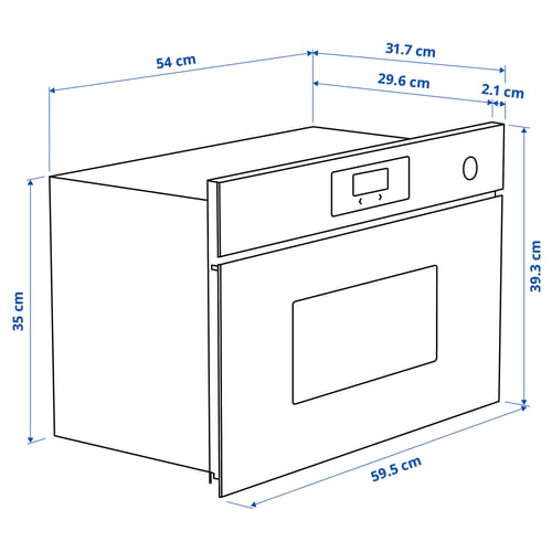 SPJUTBO ميكروويف مدمج, IKEA 300 أسود