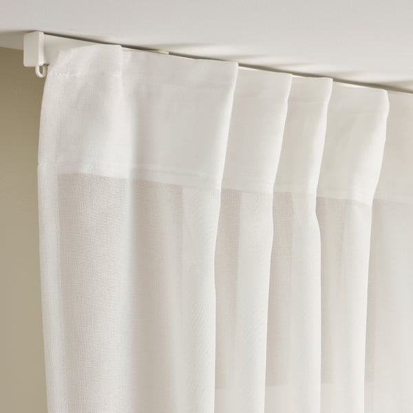 ÄNGSFRYLE Sheer curtain, 1 piece, white/with heading tape, 300x300 cm