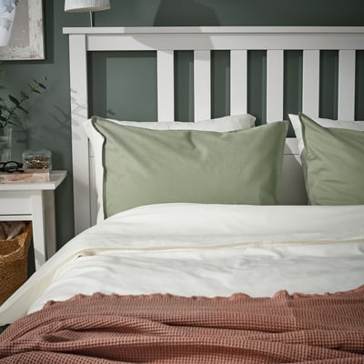 ÄNGSLILJA Pillowcase, grey-green, 50x80 cm