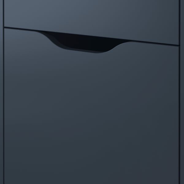 Dark blue ALEX drawer unit with smooth finish and minimalist design.