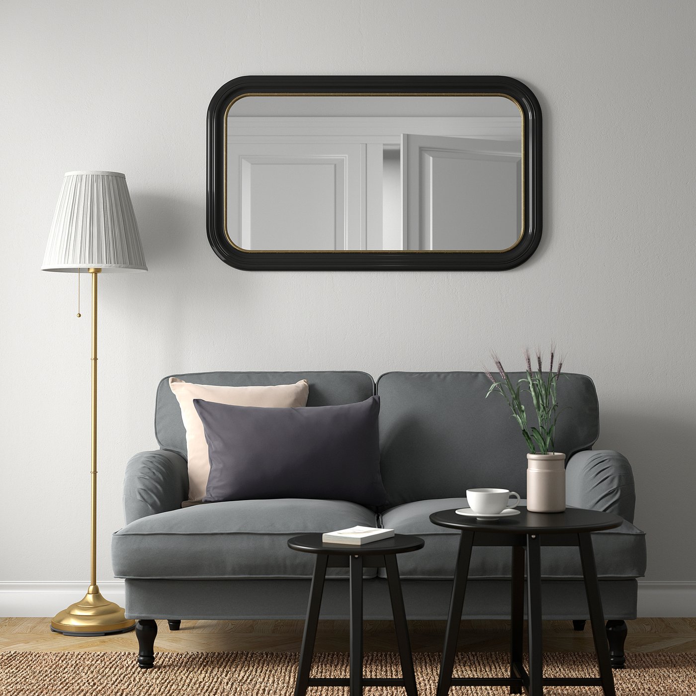 ALMARÖD mirror, black, 70x120 cm - IKEA