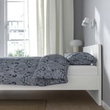 ASKVOLL Bed frame, white/Lindbåden, 180x200 cm