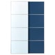 AULI / MEHAMN Pair of sliding doors, aluminium mirror glass/double sided blue, 150x236 cm