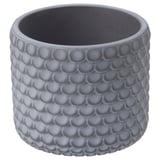 BÄCKDRÅG Plant pot, fish scale patterned/white grey, 6 cm