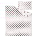 BARNDRÖM Duvet cover 1 pillowcase for cot, heart pattern/white red, 110x125/35x55 cm