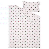 BARNDRÖM Duvet cover and pillowcase, heart pattern/white red, 150x200/50x80 cm