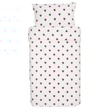 BARNDRÖM Duvet cover and pillowcase, heart pattern/white red, 150x200/50x80 cm