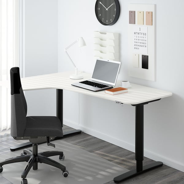 bekant مكتب زاوية الجلوس يسارا وقوف ikea