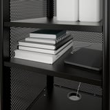 BEKANT Storage unit on castors, mesh black, 41x101 cm