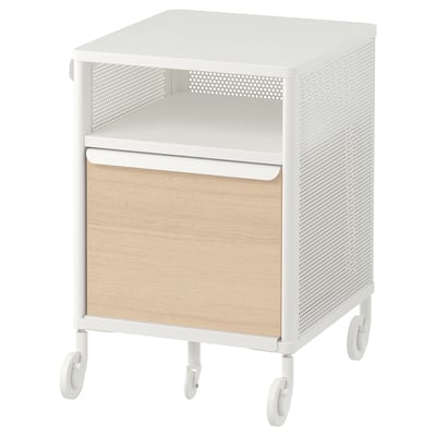 BEKANT Storage unit on castors, mesh white, 41x61 cm