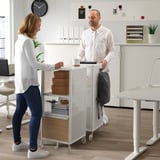 BEKANT Storage unit on castors, mesh white, 41x101 cm