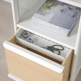 BEKANT Storage unit on castors, mesh white, 41x101 cm