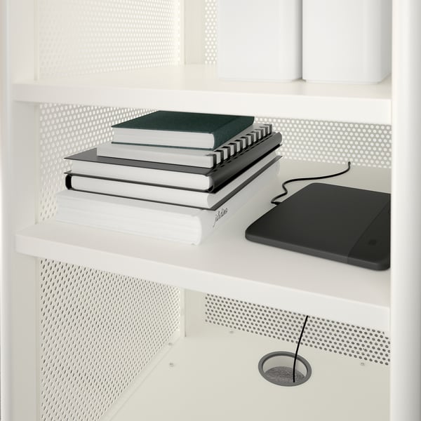 BEKANT Storage unit on castors, mesh white, 41x101 cm