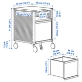 BEKANT Storage unit on castors, mesh white, 41x61 cm