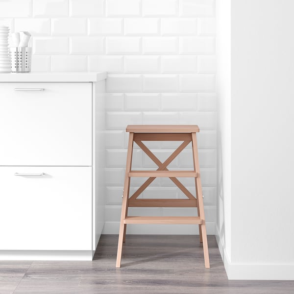 BEKVÄM Step stool, beech, 63 cm