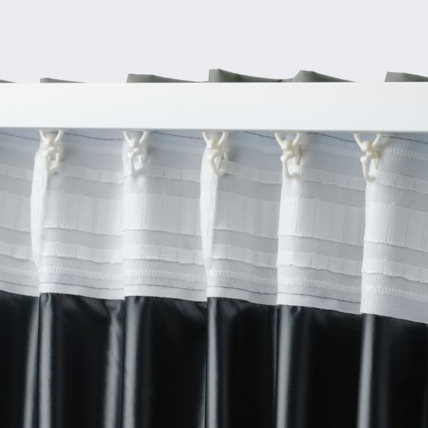 BENGTA Block-out curtain, 1 length, light green/with heading tape, 210x300 cm
