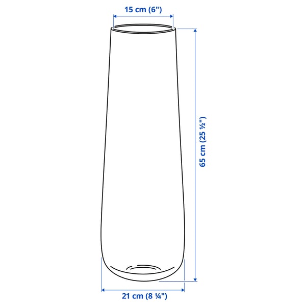 BERÄKNA Vase, clear glass, 65 cm