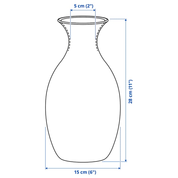 BERGKÖRSBÄR Vase, glass/green, 28 cm