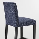 BERGMUND Bar stool with backrest, black/Ryrane dark blue, 75 cm