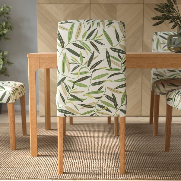 BERGMUND Chair, oak effect/Fågelfors multicolour