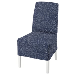BERGMUND Chair w medium long cover, white/Ryrane dark blue