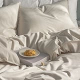 BERGPALM Duvet cover and pillowcase, yellow/white/striped, 150x200/50x80 cm