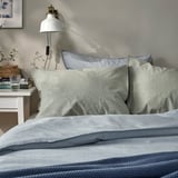 BERGPALM Pillowcase, green/striped, 50x80 cm