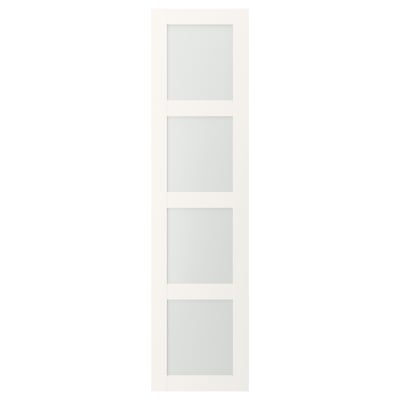 BERGSBO Door, frosted glass/white, 50x195 cm