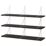 BERGSHULT / PERSHULT Wall shelf combination, brown-black/white, 120x30 cm