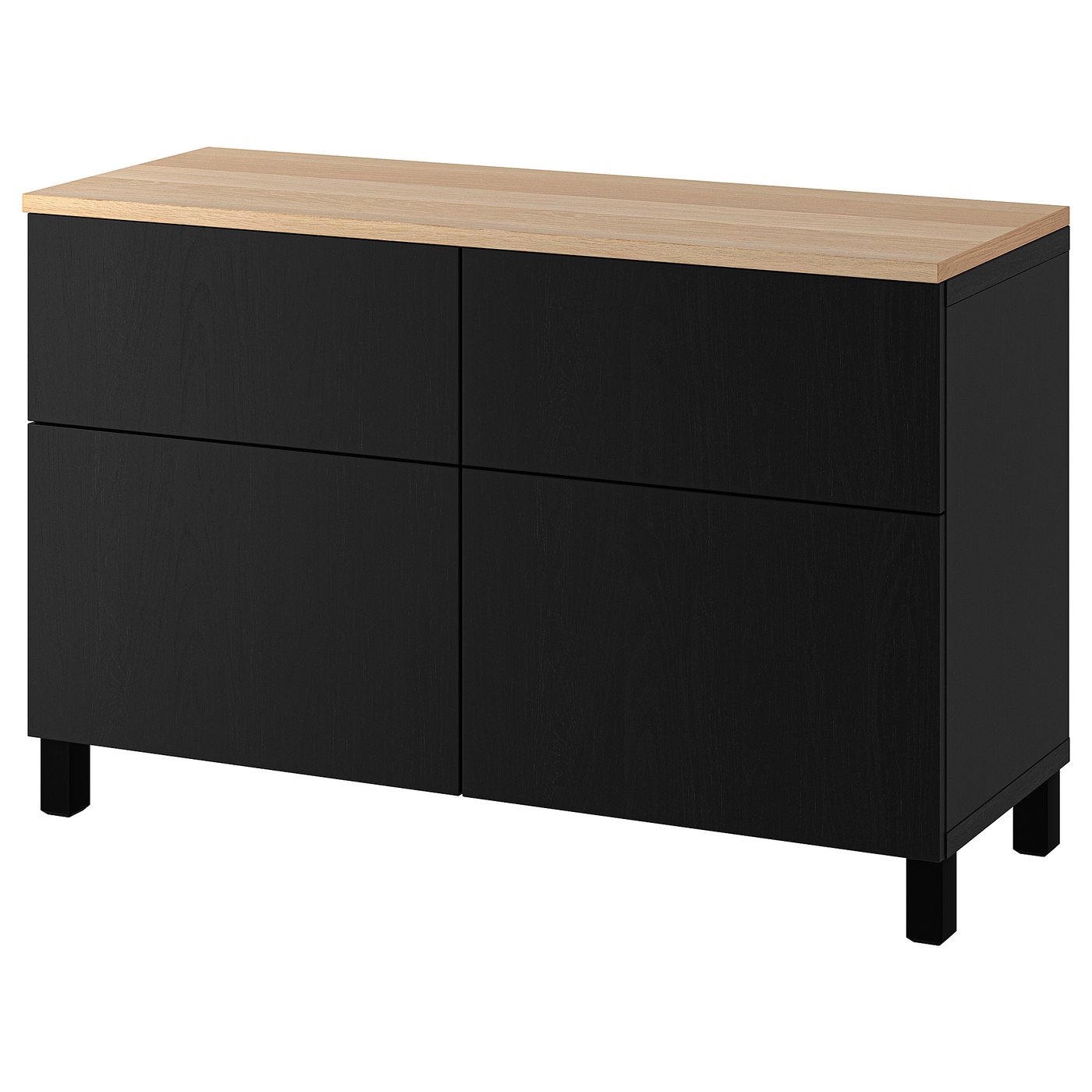 BESTÅ storage combination w doors/drawers, blackbrown/Lappviken