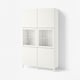 BESTÅ Storage combination w glass doors, white Sutterviken/Sindvik white clear glass, 120x42x202 cm