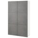 BESTÅ Storage combination with doors, white/Kallviken dark grey concrete effect, 120x42x193 cm