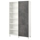 BESTÅ Storage combination with doors, white/Kallviken/Stubbarp concrete effect, 120x42x202 cm