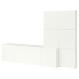 BESTÅ Storage combination with doors, white Lappviken/white, 300x42x193 cm