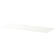 White BESTÅ glass top panel for tv bench, sleek and durable with cable outlet.