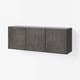 BESTÅ Wall-mounted cabinet combination, black-brown/Kallviken concrete effect, 180x42x64 cm