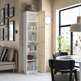 BILLY / HÖGADAL Bookcase with door, white, 40x30x202 cm