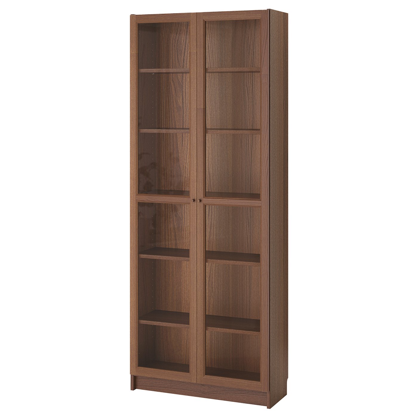 BILLY / OXBERG Bookcase, brown ash veneer, 80x30x202 cm IKEA
