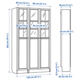 BILLY / OXBERG Bookcase with panel/glass doors, white/glass, 120x30x202 cm